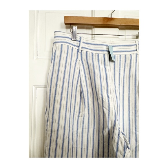 Loft Peyton Trouser Pants in Striped Linen Blend Sz 12P - Picture 4 of 6